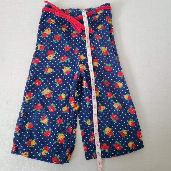 Vintage Floral Dotted Cord Pants 2t - Picture 3 of 6